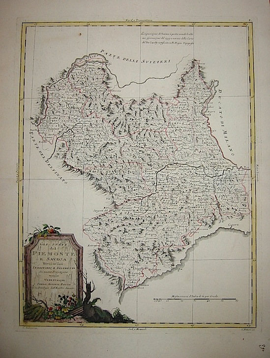 Zatta Antonio (1722-1804) Gli Stati del Piemonte e Savoja divisi ne' suoi territorii e distretti 1781 Venezia 